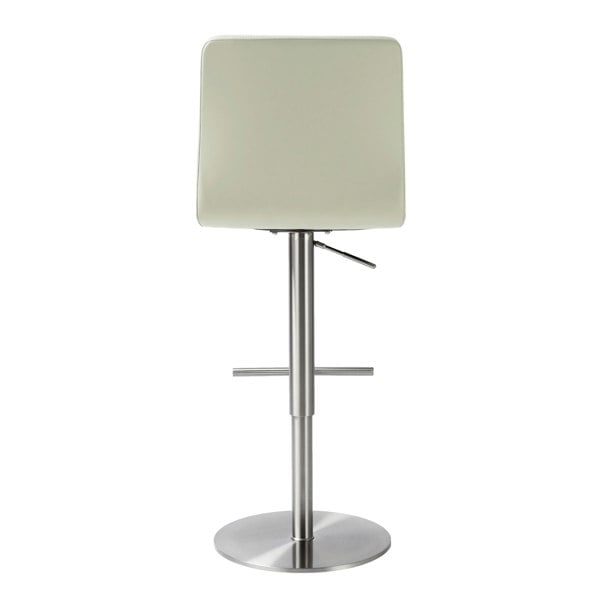 Furniture Edit Paddy Light Grey Vegan Leather on Silver Adjustable Stool