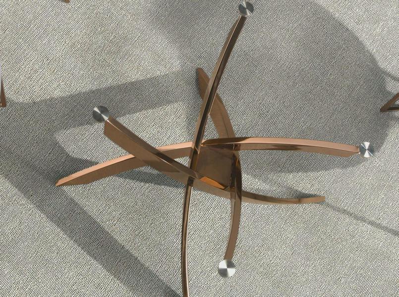 Angel Cerdá Rectangular dining table in tempered glass and pink steel 1169