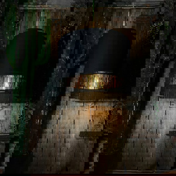 Love Frankie black cotton gold lining fringing light on