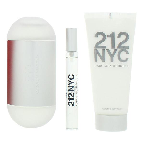 Carolina Herrera 212 NYC Eau de Toilette 100ml, Eau de Toilette 10ml + Body Lotion 100ml Gift Set for Her