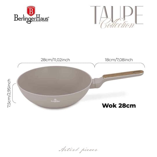 Berlinger Haus BH8334 – 28 cm Wok Pan | Taupe Nordic