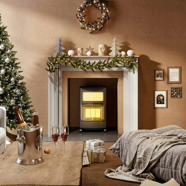 4.2KW Electric and Gas Heater Movable Tank Cabin with Ceramic Infrared Heater Space Heaters Living and Home