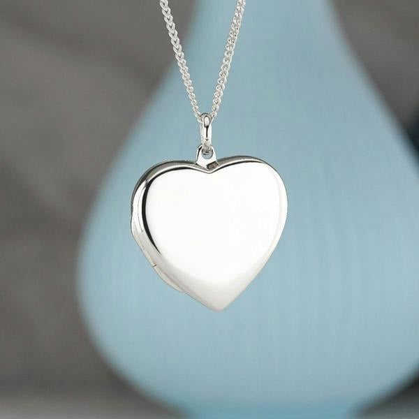 Christopher James of London Sterling Silver Heart Locket Necklace With Optional Engraving