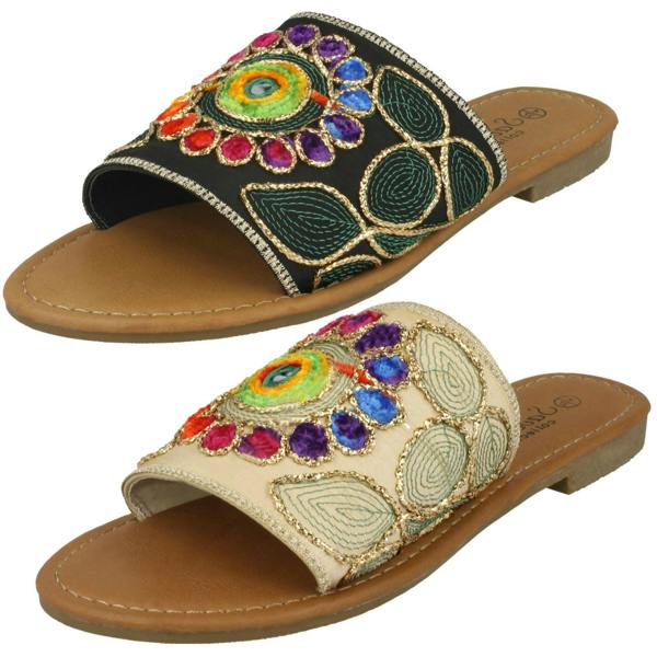 Savannah Ladies Savannah Flat Stitched Vamp Mules