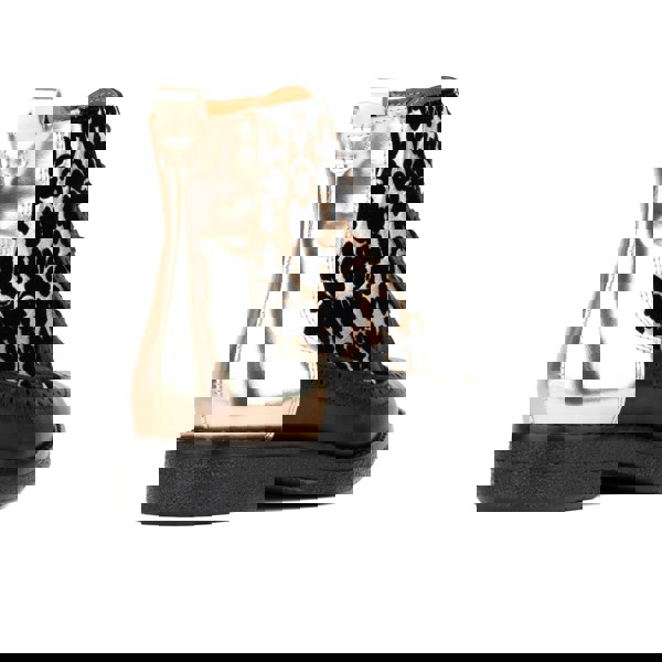 Embassy London Hatter - Black Rose Gold - Women's Italian leather higher ankle boot with rubber sole