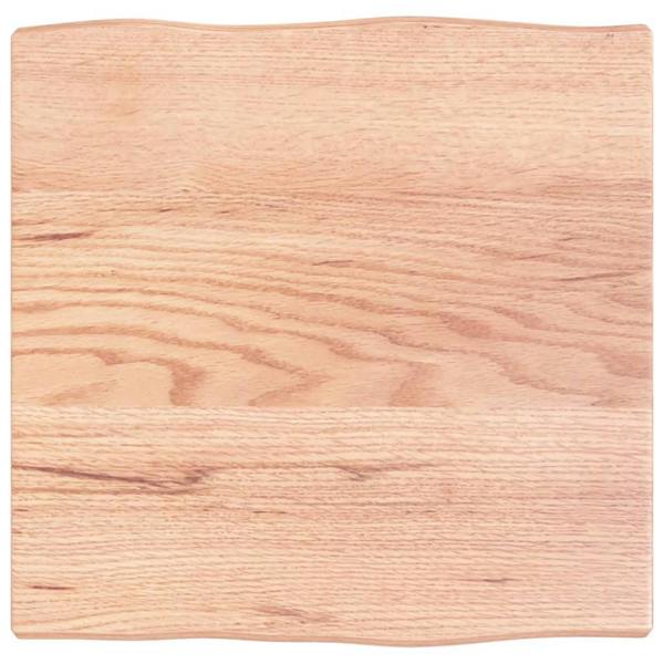 Berkfield Table Top Light Brown 40x40x2 cm Treated Solid Wood Oak Live Edge