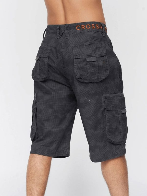 Crosshatch Hanwhere Combat Shorts Grey Camo