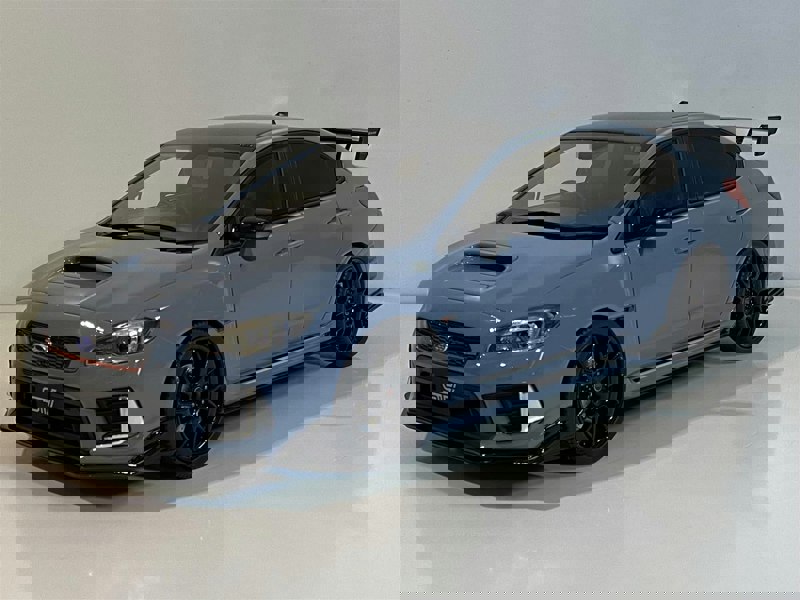 subaru sti s208 nbr challenge pack carbon rear wing grey 1:18 kyosho