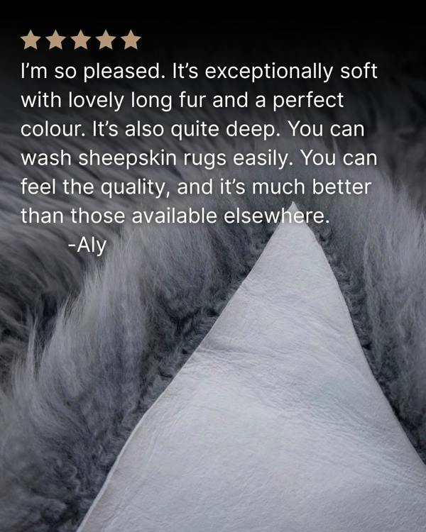 Silver Grey Single Sheepskin rug close up