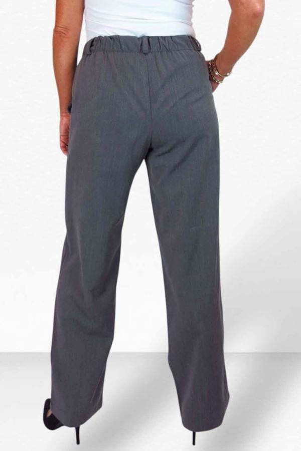 Paulo Due Women's Smart High Waist Wide Leg Trousers with Elastic Waist