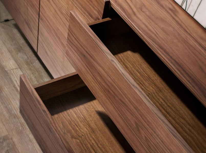 Angel Cerdá Walnut and Tempered Glass Sideboard 3086