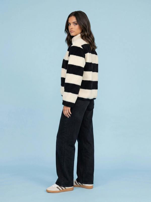 Urban Bliss Stripe Fleece Jacket