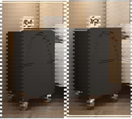 Niomi Bedside Table, Cream-Weilai Concept-Black-Weilai Concept