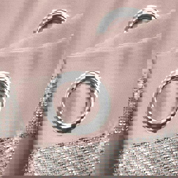 Luxury Living Palace Diamante Ring Top Blackout Curtains