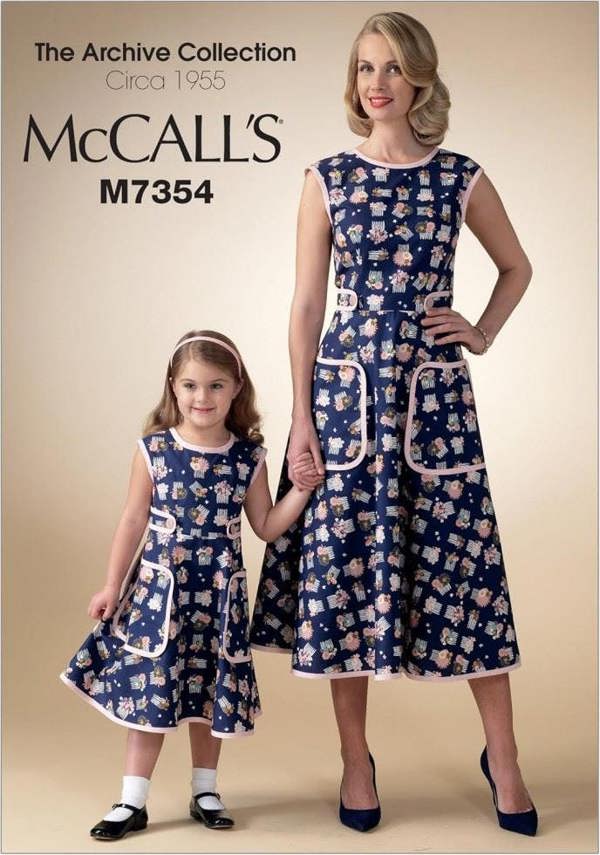 McCalls 7354 Paper Sewing Pattern – Kids' Dress, Size 3-4 5-6 7-8, Easy