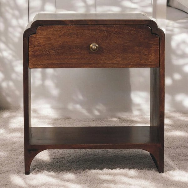 Artisan Furniture Solid Wood California Walnut Newton Bedside Table