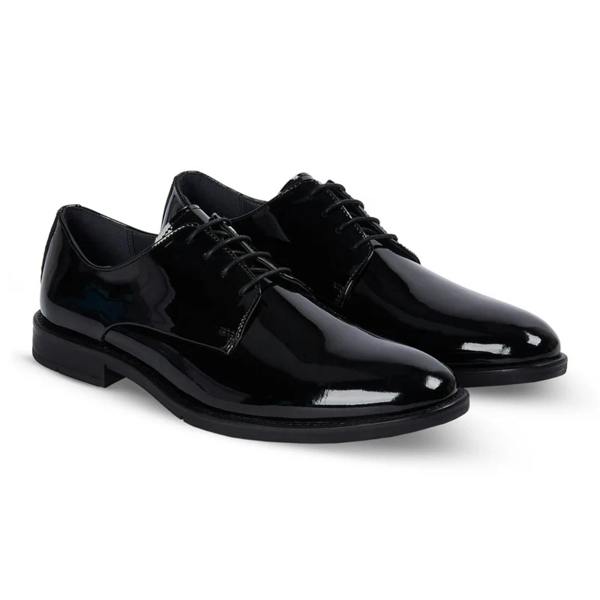 Paul Andrew Beaumont - Men's Black Patent Leather Derby Shoes