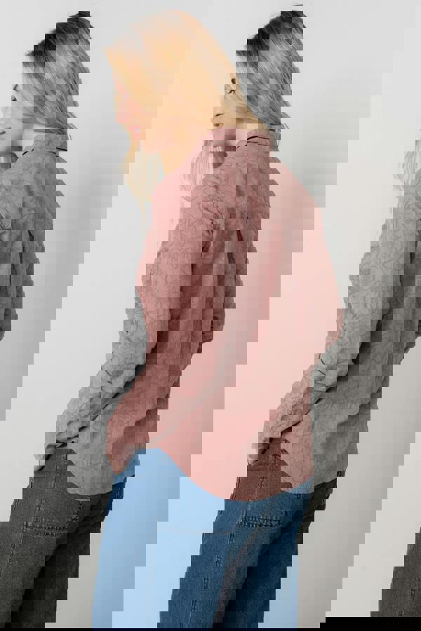 Lily & Me Patsy Textured Jacquard Shirt Antique Rose