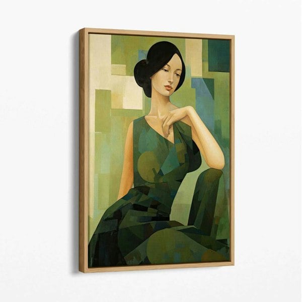 Artze Wall Art The Lady in Green Canvas Art Print