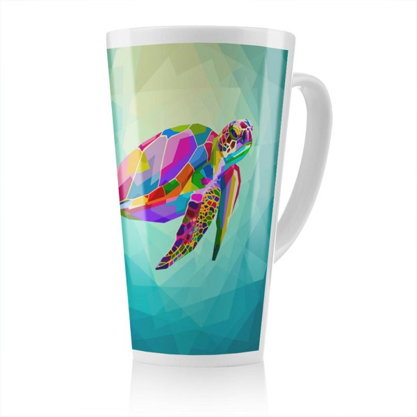 Benjamin Tate Design geometric blue water ocean Designer Latte Mug