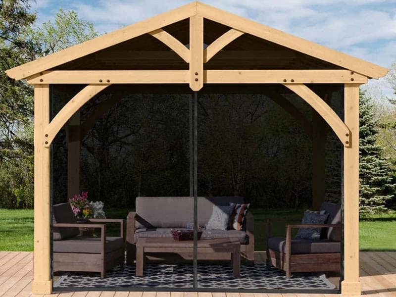 Avery Pavilion 12ft x 10ft (3.7m x 3m) With FREE Phifer Mesh Curtains Backyard Bliss 8