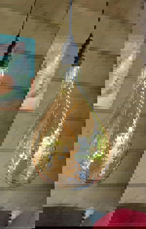 Luxform Battery Operated Glass Filament Bulb Raindrop