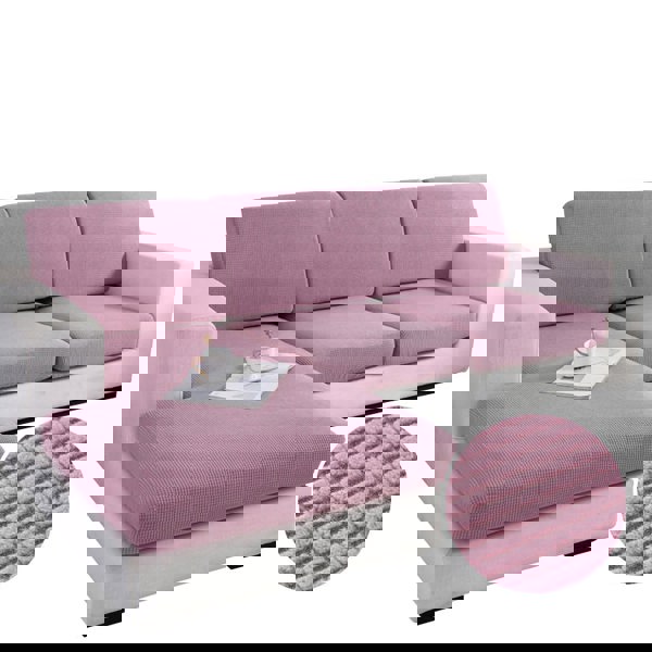 Anyhouz Anyseat Sofa Cover Old Rose Polyester Thick Stretchable Cushion For Living Room 1Pc Enlarge Size 160-185cmx60-90cm