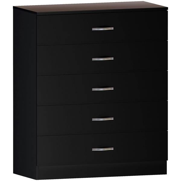 Vida Designs Riano 5 Drawer Chest, Black