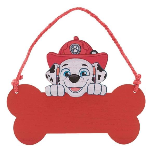 Widdop & Co Paw Patrol Marshall Wooden Hanging Plaque Red