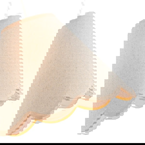 Scallop Edge Natural Textured Linen Coolie Lamp Shade with Pink Trims Image 4