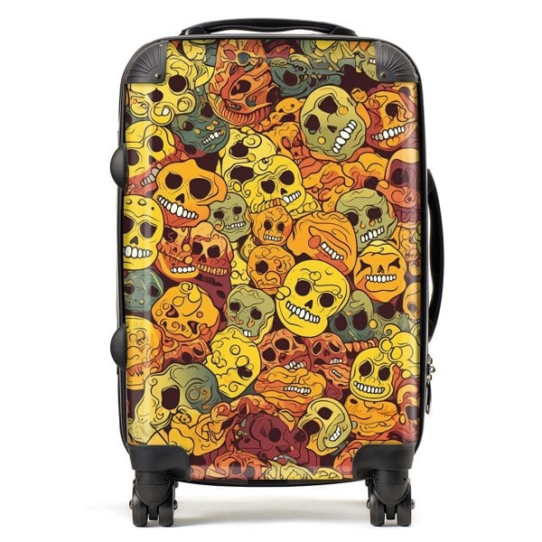 Warren Reed Autumnal Skulls Pattern Suitcase