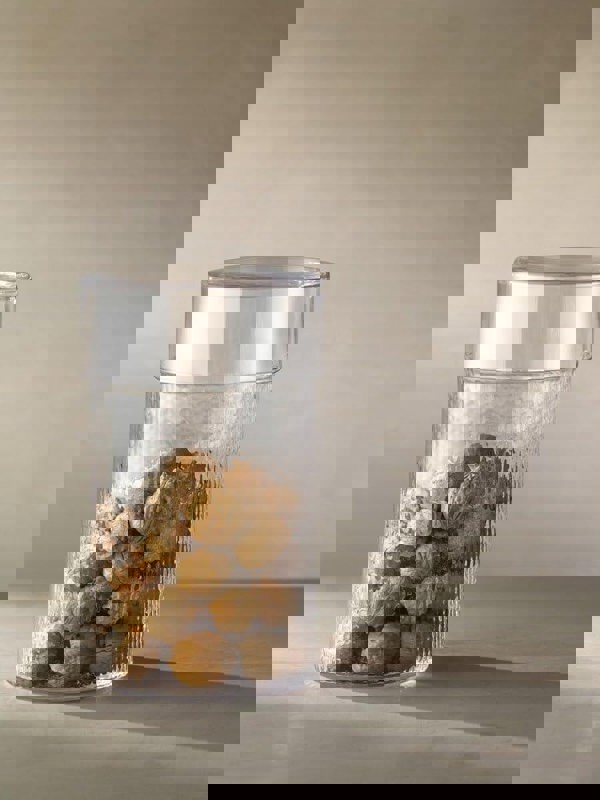 LSA Wicker Collection Mouth Blown Glass Container with Lid H24.5cm