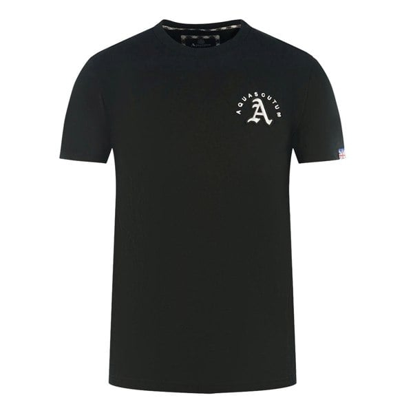 Aquascutum London Embroidered A Logo T-Shirt - Black