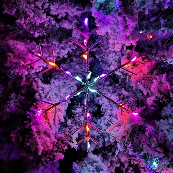 Samuel Alexander 2.6m Set of 10 Snowflake Curtain Lights 258 Rainbow LEDs MicroBrights String Lights