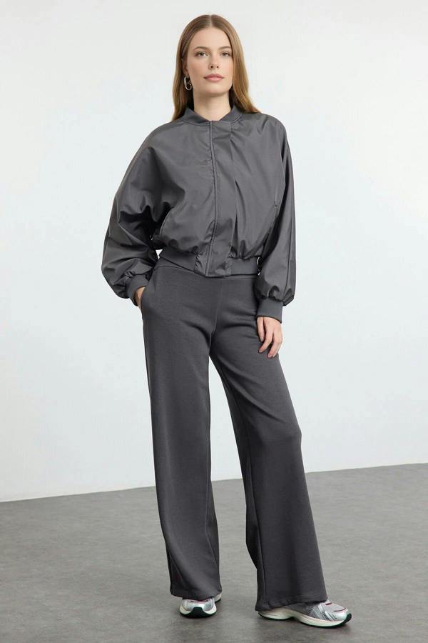 WOVCOR Slim Extra High Waist Wide Leg Trousers
