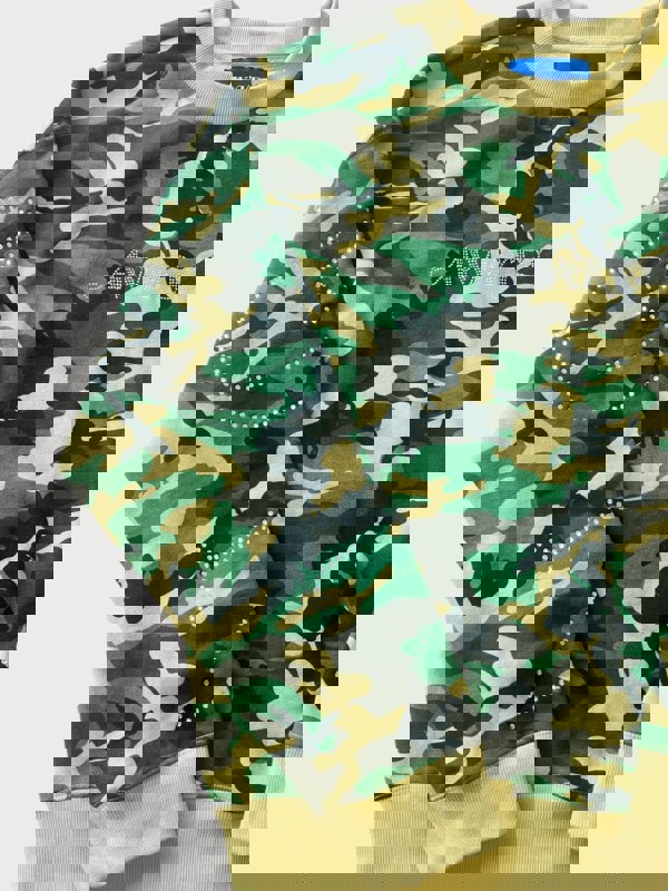 Awake NY Rhinestone Camo Sweatshirt Camo Green - Womens