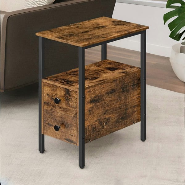 Rafaelo Mobilia Slim Bedside Table with 2 Drawers