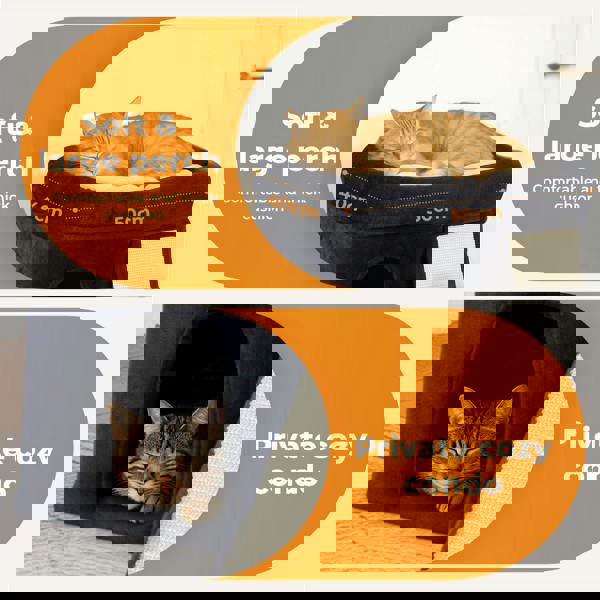 Skylos Cat Tree Tower Big Perch Bed Spacious Condo with Sisal Scratching Post