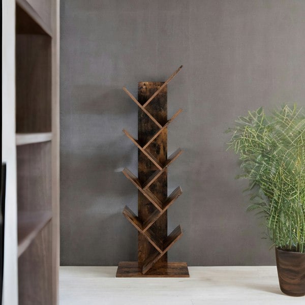 Rafaelo Mobilia Industrial 8 Tier Tree Free-Standing Book Shelf