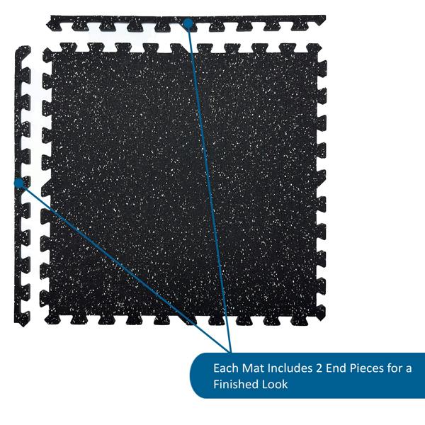 Nicoman Interlocking Rubber Topped Anti Vibration Foam Mats - 62cm x 62cm - 14mm Thick