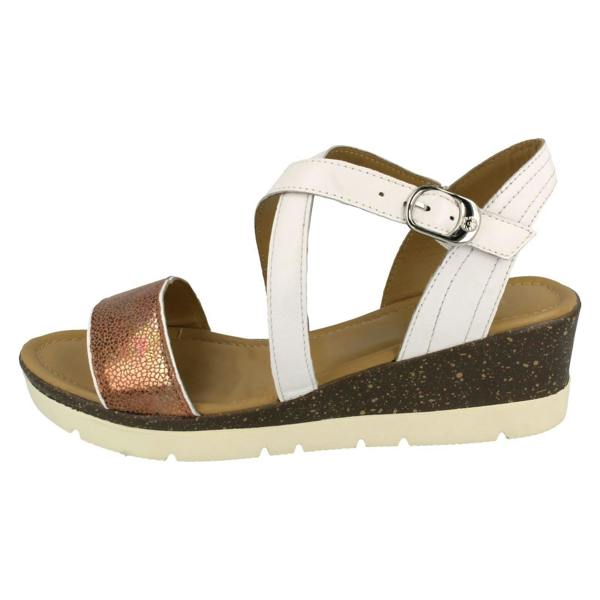 Padders Ladies Padders Wedge Heeled Sandals Primrose