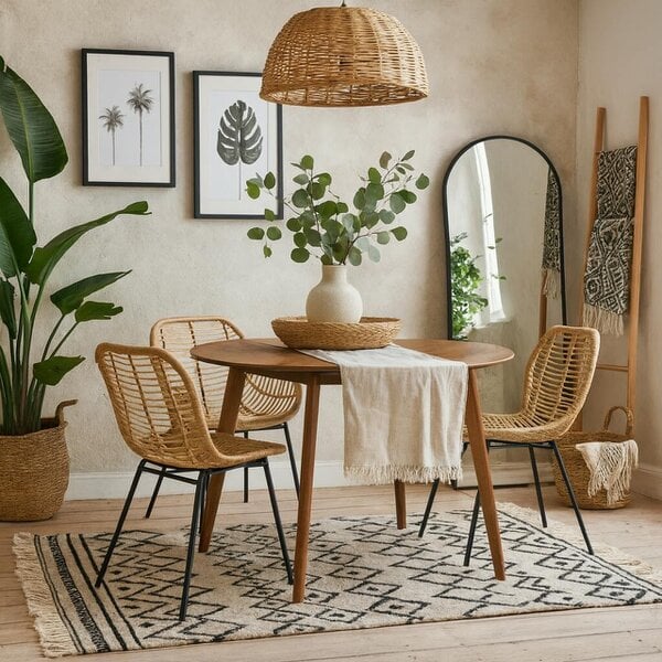 Wyld Haus Saffron Round Walnut Wood Effect Dining Table