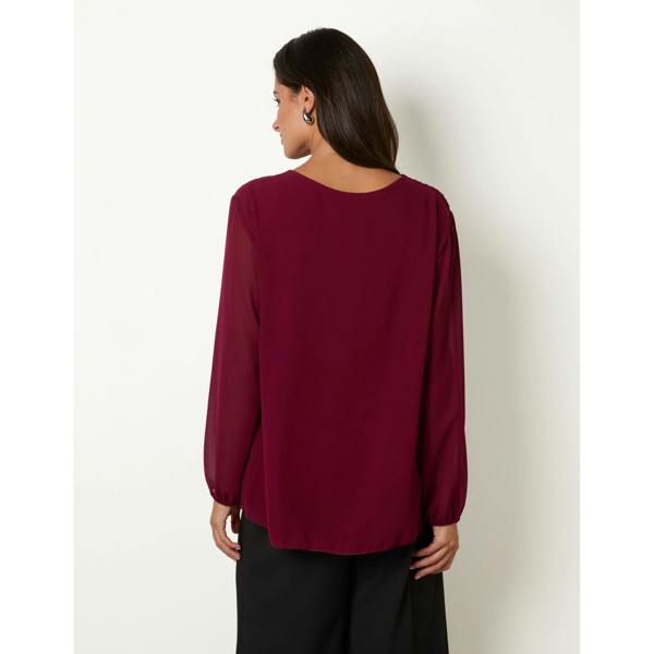 Blue Vanilla Long Sleeve Pleated Top