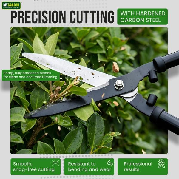 My Garden Outdoor Living Garden Hedge Shears with Hardened Carbon Steel Blades-53cm Lightweight Ergonomic Garden Shears-Trimming Hedges,Grass & Edges
