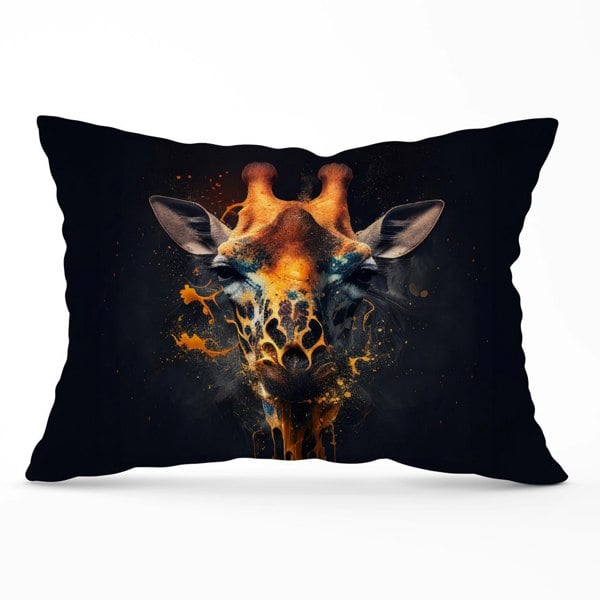 Warren Reed Golden Giraffe Face Splashart Cushions