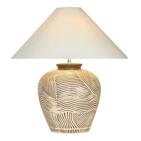 Pagazzi Lighting Tangier Cream & Brown Ceramic Table Lamp