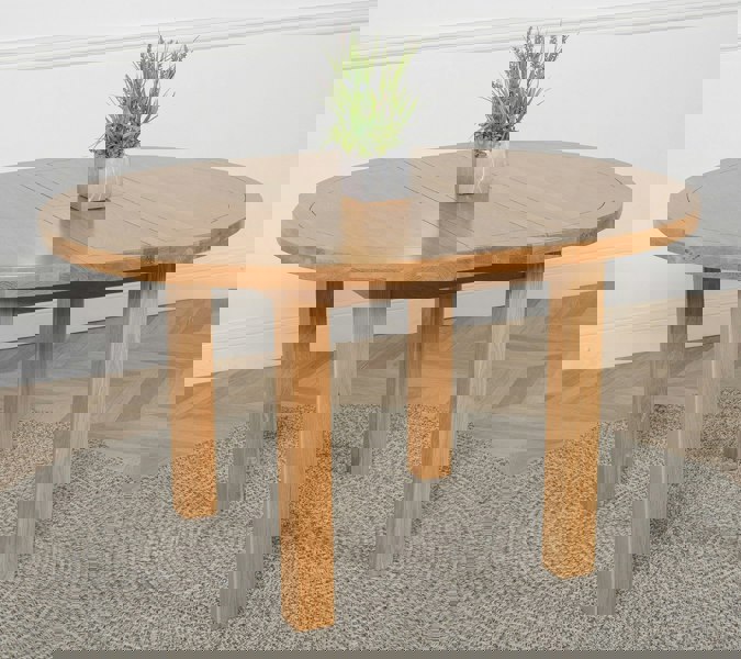 That's Furniture Edmonton 110 - 140cm Solid Oak Extendable Round Dining Table