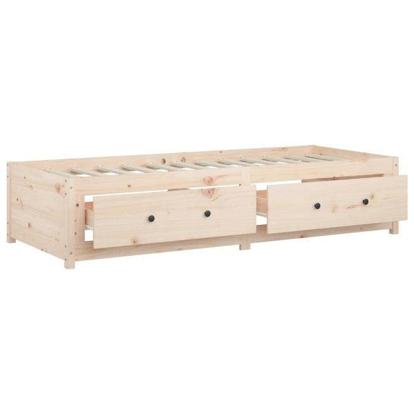 Berkfield Day Bed 75x190 cm Small Single Solid Wood Pine