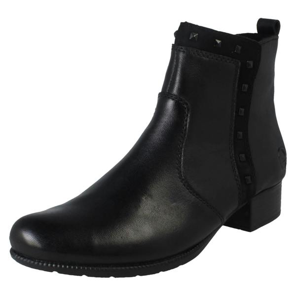 Rieker Ladies Zip Fastening Stud Detailed Ankle Boots 78657