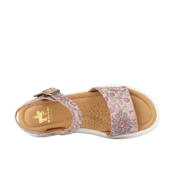 Embassy London Amalfi - Pink & Paisley - Women's 1.3 inch Flatform Leather Sandal